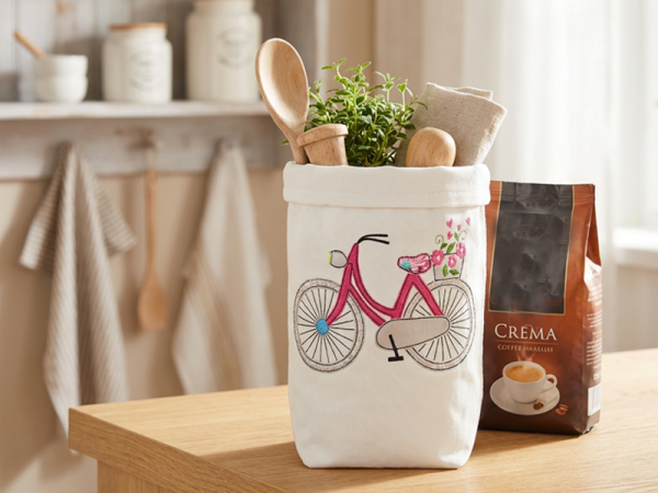 Boho Sommer Fahrrad - doodle Stickdatei